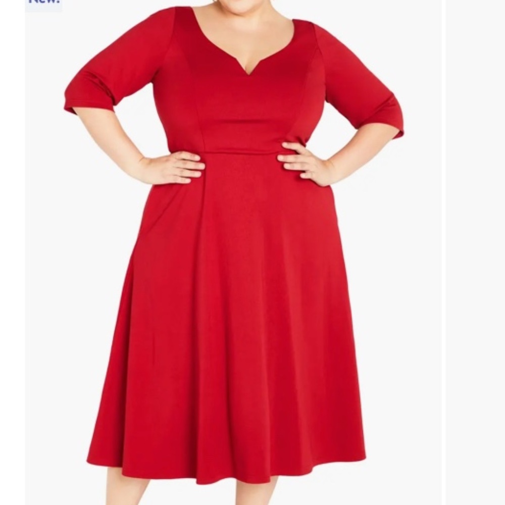 CITY CHIC Woman Fit & Flare Dress Plus Size: M/18